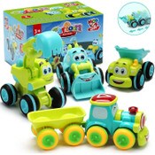 Wholesale - 4 Push & Go Construction Trucks - Best Toddler Playset C/P 24, UPC: 746160598468